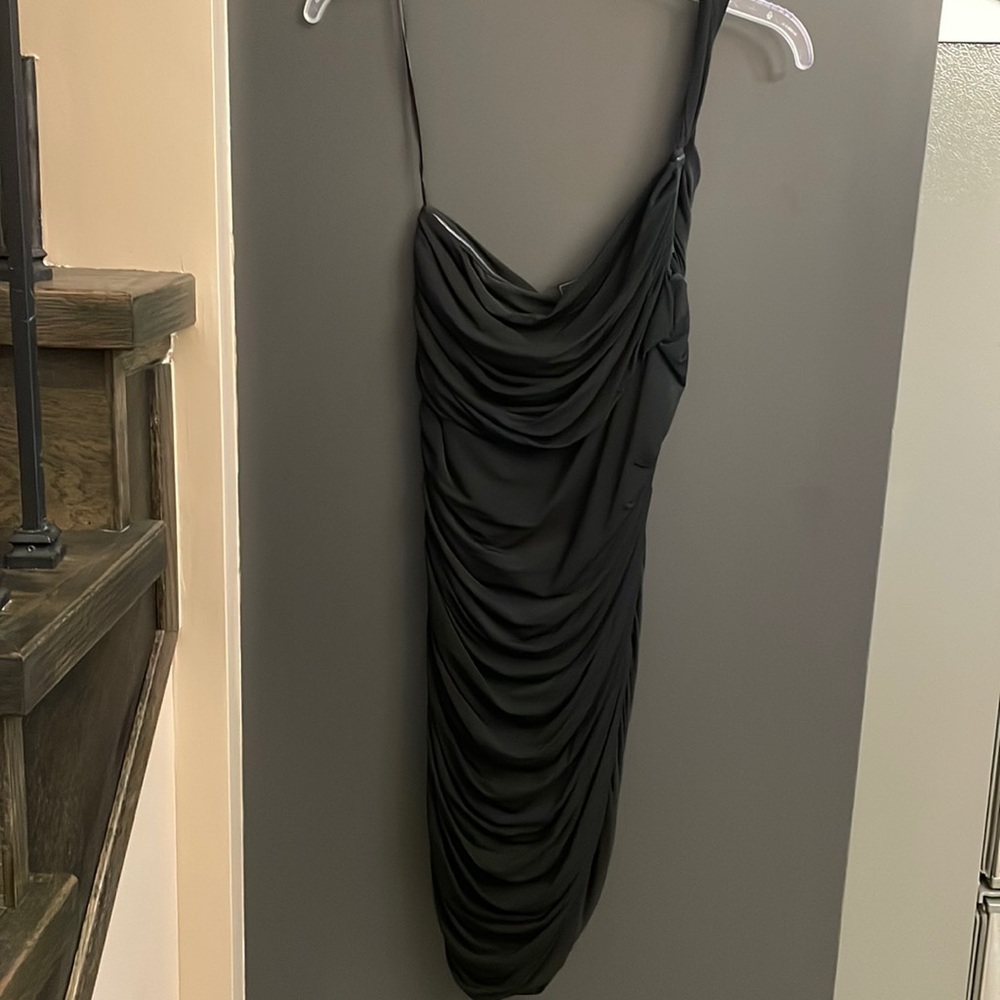 BCBG Black one shoulder dress
